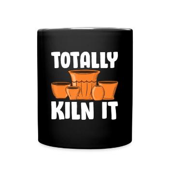 Lustige Keramik Geschenk für Männer Frauen Cool Keramik Pott - Tasse einfarbig - Schwarz - Vorne