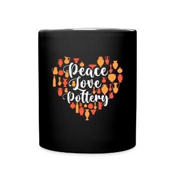 Peace Love Pottery - Céramique Ceramicist Craft Art - Mug uni - noir - Devant