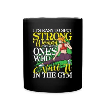 It's Easy To Spot Strong Woman - Tasse einfarbig - Schwarz - Vorne