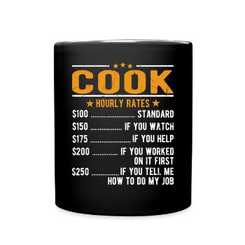 Kochen Stundenlohn - Tasse einfarbig - Schwarz - Vorne