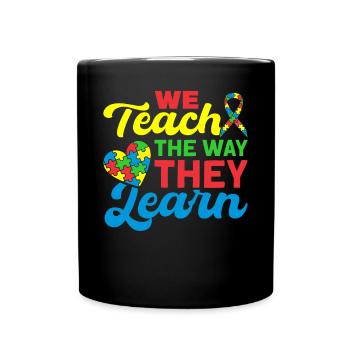 autism awareness Schul Unterricht stolzes Lehrer - Tasse einfarbig - Schwarz - Vorne