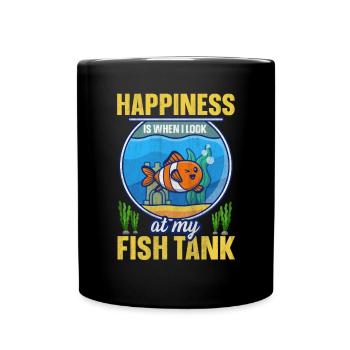 Le bonheur, c’est quand je regarde mon aquarium - Mug uni - noir - Devant
