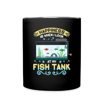 Le bonheur, c’est quand je regarde mon aquarium - Mug uni - noir - Devant