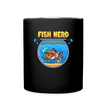 Funny Aquatic Fish Nerd - Full Colour Mug - black - Front
