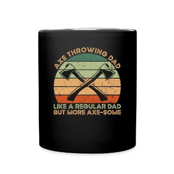 Axe Throwing Dad - Tasse einfarbig - Schwarz - Vorne