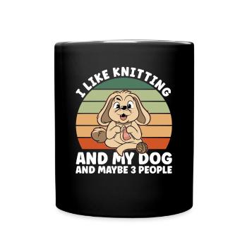 I Like Knitting - Tasse einfarbig - Schwarz - Vorne