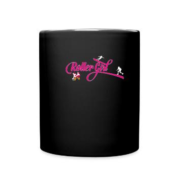 Roller Girl - Rollkunstlauf Roller Skates Mädchen - Tasse einfarbig - Schwarz - Vorne