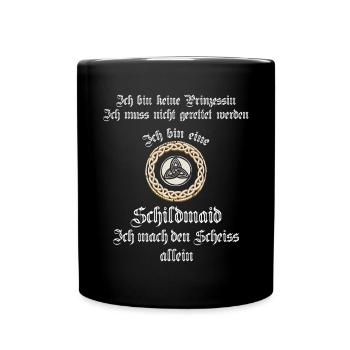 Schildmaid Kriegerin | Wikingerin Runen Symbol - Tasse einfarbig - Schwarz - Vorne