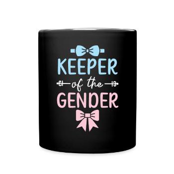 Keeper Of The Gender Pregnancy Gender Reveal - Full Colour Mug - black - Front