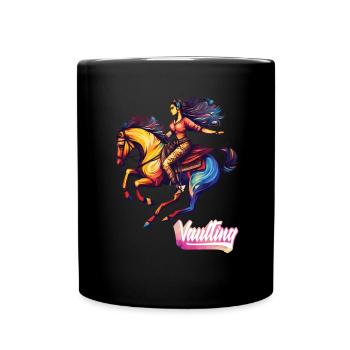 Vaulting Voltigieren Pferd Akrobatik Reiten - Tasse einfarbig - Schwarz - Vorne