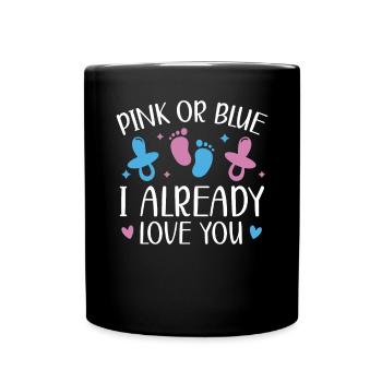 Rosa Oder Blau Ich liebe dich Schon Geschlecht Enthüllung - Tasse einfarbig - Schwarz - Vorne