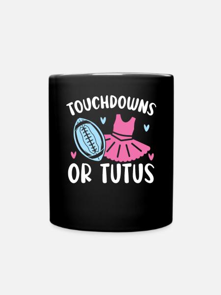 Touchdowns oder Tutus Schwangerschaft Geschlecht offenbaren - Tasse einfarbig - Schwarz