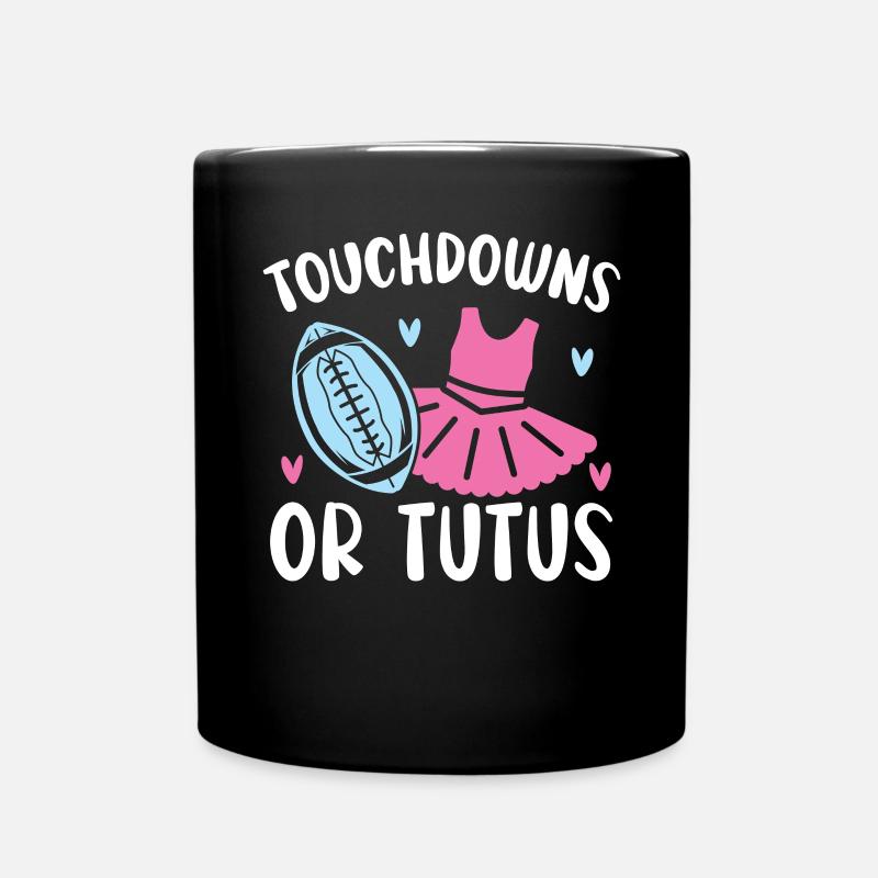 Touchdowns oder Tutus Schwangerschaft Geschlecht offenbaren - Tasse einfarbig - Schwarz