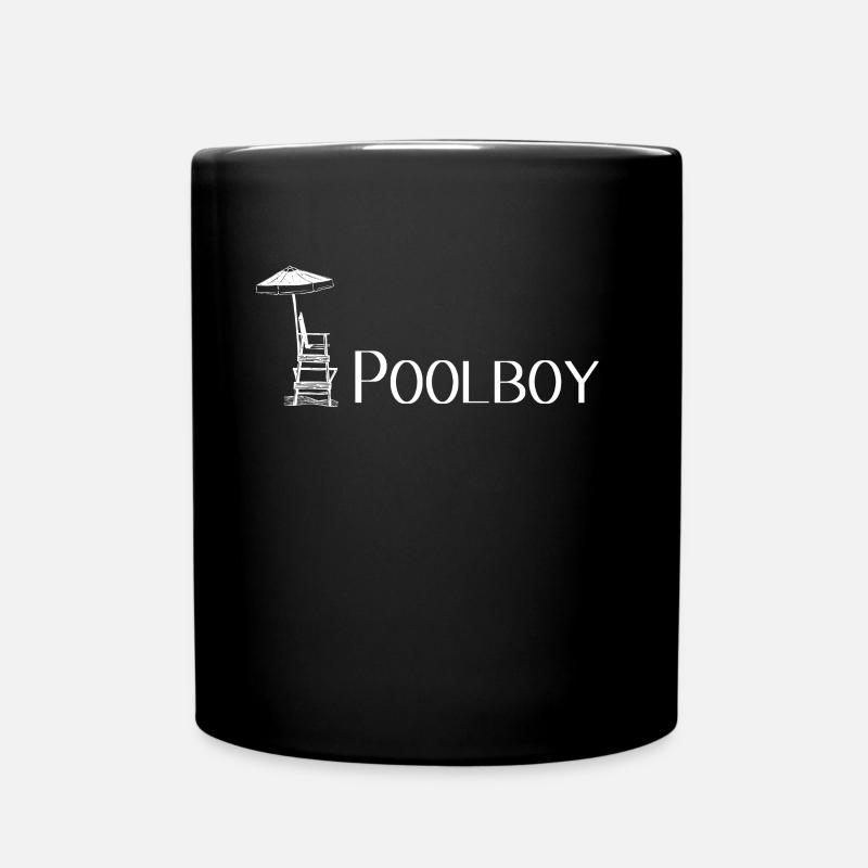 Pool Boy Swimming Pool - Lifeguard - Full Colour Mug - black