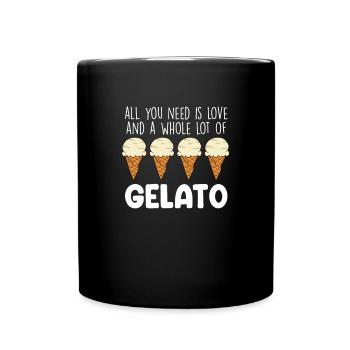 Eis Gelato Sommer Lustiges Eis - Tasse einfarbig - Schwarz - Vorne
