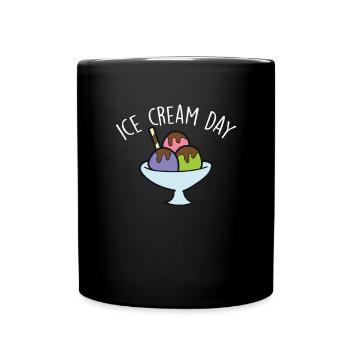 Eis Gelato Sommer Lustiges Eis - Tasse einfarbig - Schwarz - Vorne