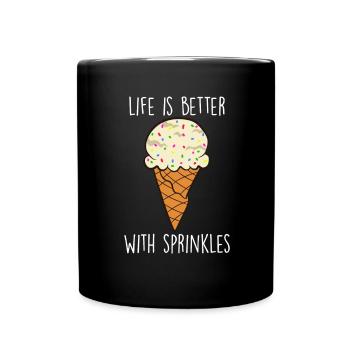 Eis Gelato Sommer Lustiges Eis - Tasse einfarbig - Schwarz - Vorne