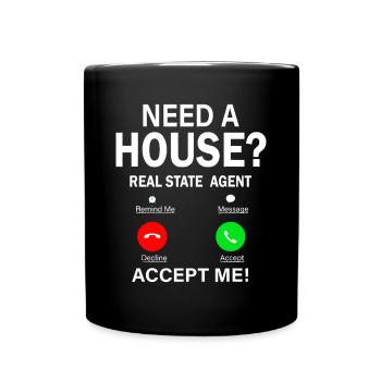 Agent immobilier - Courtier en maison - Mug uni - noir - Devant