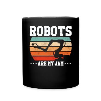 Robot Robotics Engineer Retro - Tasse einfarbig - Schwarz - Vorne