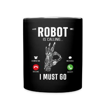 Robot Robotics Engineer Phone - Full Colour Mug - black - Front