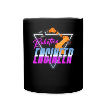 Robot Robotics Engineer Retro - Full Colour Mug - black - Front