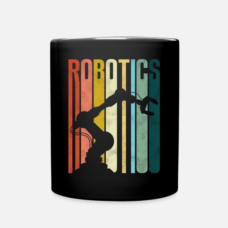 Robot Robotics Engineer Retro - Tasse einfarbig - Schwarz