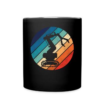 Robot Robotics Engineer Retro - Full Colour Mug - black - Front