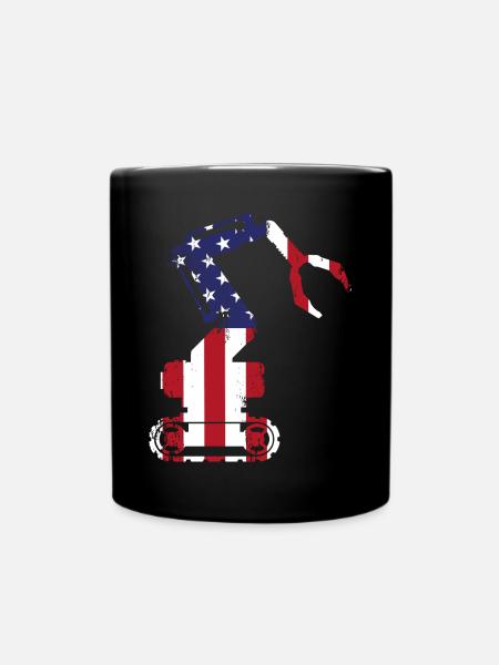 Robot Robotics Engineer American - Tasse einfarbig - Schwarz