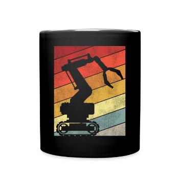 Robot Robotics Engineer Retro - Full Colour Mug - black - Front