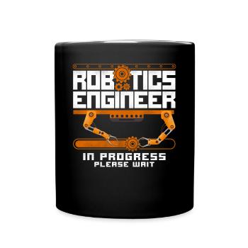 Robot Robotics Engineer Vintage - Full Colour Mug - black - Front