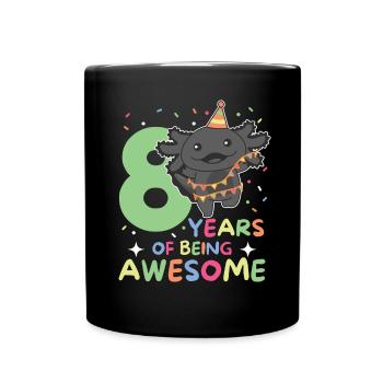 Axolotl pour les enfants de 8 ans de huit ans - Mug uni - noir - Devant