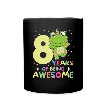 Grenouille pour 8e anniversaire Enfants de huit ans - Mug uni - noir - Devant