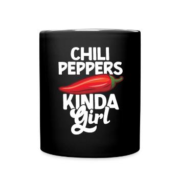 Chili-Pfeffer - Tasse einfarbig - Schwarz - Vorne
