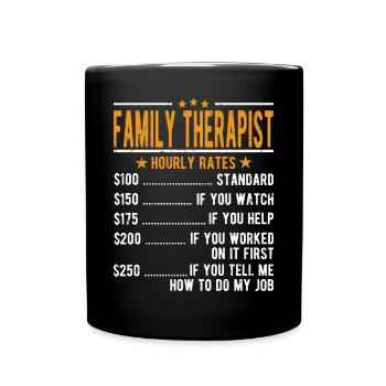 Thérapeute familial salaire horaire - Mug uni - noir - Devant