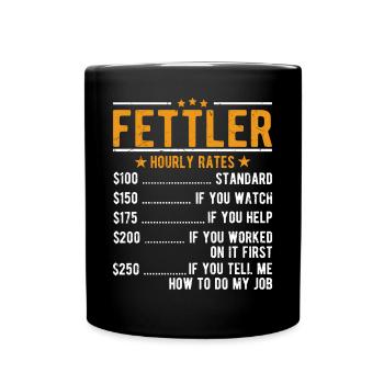 Fettler hourly wage - Full Colour Mug - black - Front