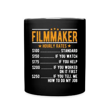 Filmemacher Stundenlohn - Tasse einfarbig - Schwarz - Vorne