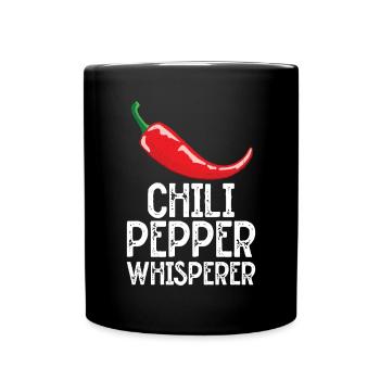 Chili-Pfeffer - Tasse einfarbig - Schwarz - Vorne