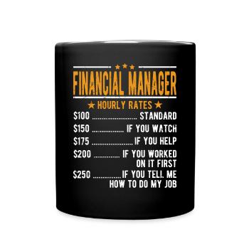 Finance Director Hourly Wage - Full Colour Mug - black - Front