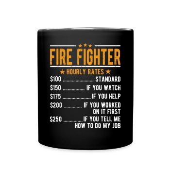 Firefighters Hourly wage - Full Colour Mug - black - Front