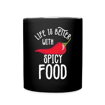 Chili-Pfeffer - Tasse einfarbig - Schwarz - Vorne