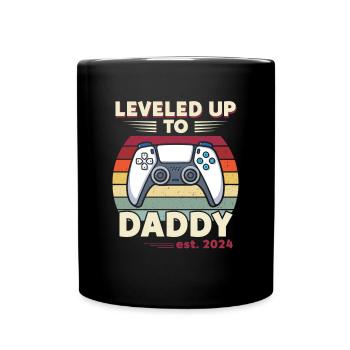 Leveled Up To Daddy Est. 2023 Controller - Full Colour Mug - black - Front