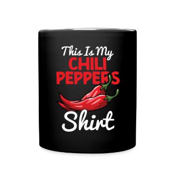 Chili-Pfeffer - Tasse einfarbig - Schwarz - Vorne