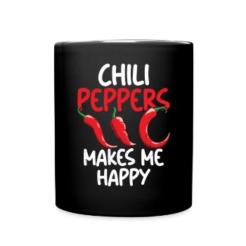 Chili-Pfeffer - Tasse einfarbig - Schwarz - Vorne