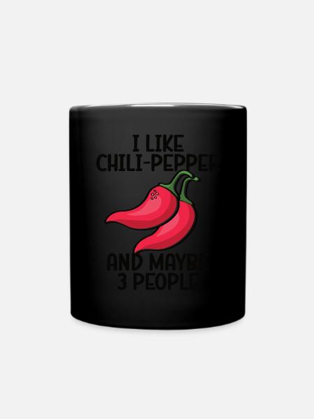 Chili-Pfeffer - Tasse einfarbig - Schwarz