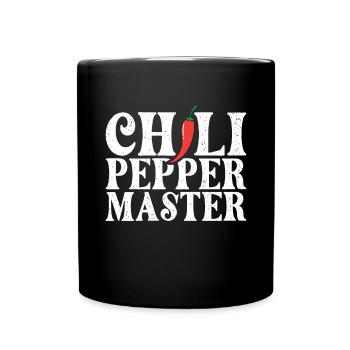 Chili-Pfeffer - Tasse einfarbig - Schwarz - Vorne