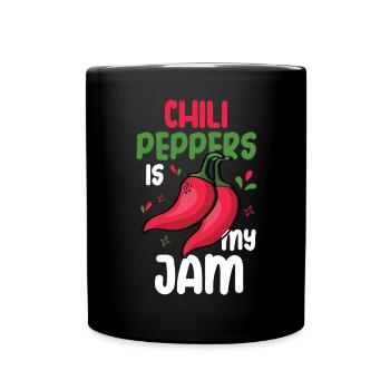 Chili-Pfeffer - Tasse einfarbig - Schwarz - Vorne