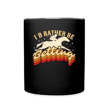 Je préfère parier Chemise Cadeau Course de chevaux - Mug uni - noir - Devant