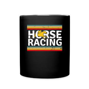 Cadeau de chemise de course de chevaux rétro vintage - Mug uni - noir - Devant