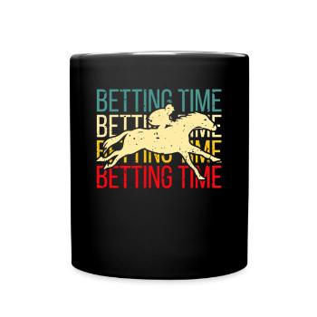 Betting Time Horse Racing Shirt Geschenk - Tasse einfarbig - Schwarz - Vorne