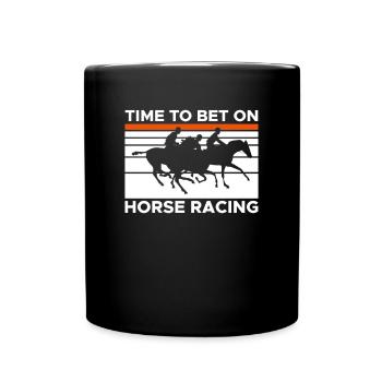 Il est temps de parier sur la chemise de course de chevaux - Mug uni - noir - Devant